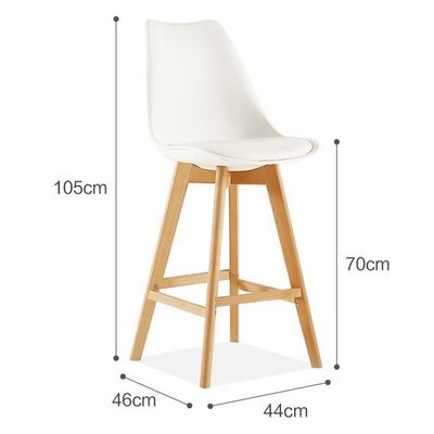 Muebles de bar de cafetería silla alta taburete de bar de madera sólida con función de cuero estilo japonés
