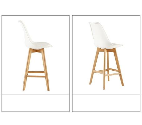 Muebles de bar de cafetería silla alta taburete de bar de madera sólida con función de cuero estilo japonés