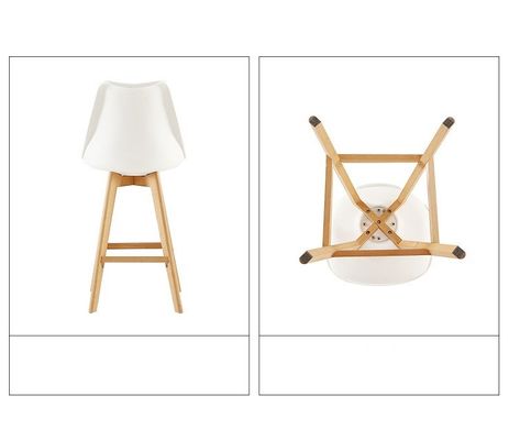 Muebles de bar de cafetería silla alta taburete de bar de madera sólida con función de cuero estilo japonés
