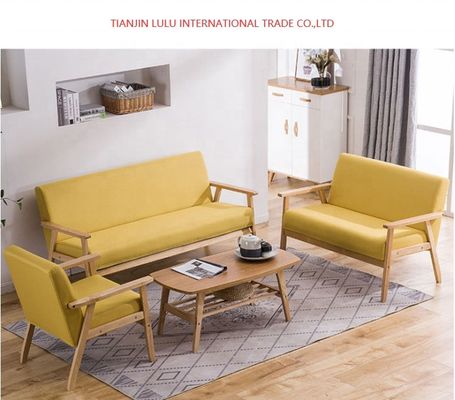 Sofá de madera para sala de estar estilo seccional y aceptación OEM incluido en el diseño