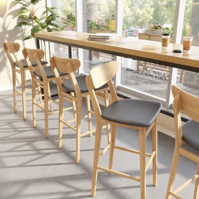 Muebles de barra Embalaje de correo Y silla alta para el mostrador de barras de madera maciza