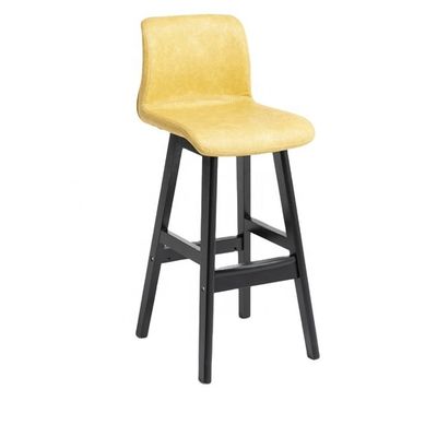 Embalaje de correo Villia silla alta bar silla de mostrador con tela elegante y madera sólida