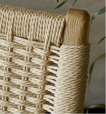 Estilo de ocio Patio de madera de exterior y sala de estar sillas plegables con artesanía tejida de ratán natural