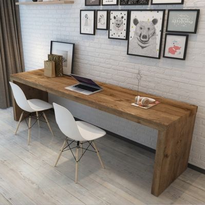 Escritorio de computadora de madera sólida de diseño moderno y mesa de conferencias para el trabajo colaborativo