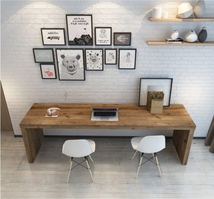 Escritorio de computadora de madera sólida de diseño moderno y mesa de conferencias para el trabajo colaborativo
