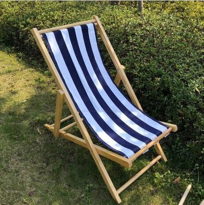 Muebles de exterior de diseño moderno de altura ajustable silla de playa de madera plegable con almohada en multicolor