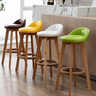Acolchado de tela espalda silla de bar alta taburetes para cocina y bar personalizado economía práctica