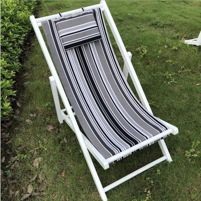 Muebles de exterior de diseño moderno de altura ajustable silla de playa de madera plegable con almohada en multicolor