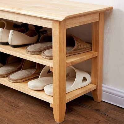 NO Estante de zapatos plegados Estante de zapatos para el hogar simple Estante de zapatos para el hogar hecho de madera de haya