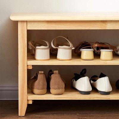 NO Estante de zapatos plegados Estante de zapatos para el hogar simple Estante de zapatos para el hogar hecho de madera de haya