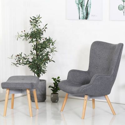 Hospital personalizado sillón práctico de sala de estar con marco de madera sólida y material de respaldo de asiento de tela