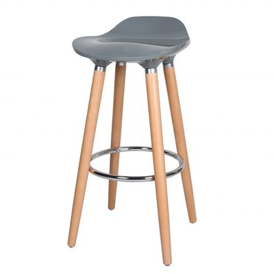 Muebles de bar Piernas de madera sólida ABS silla de bar de plástico para muebles modernos de taburetes altos