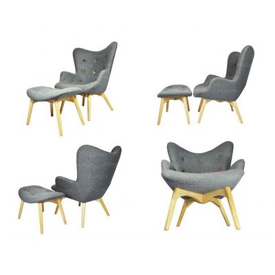 Hospital personalizado sillón práctico de sala de estar con marco de madera sólida y material de respaldo de asiento de tela