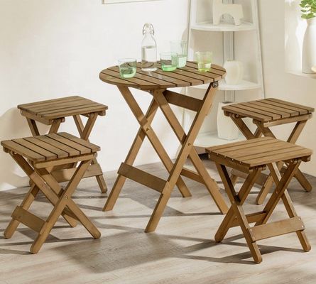 Tabla baja de bambú portátil de madera con piernas plegables luz lujoso balcón nórdico para entretenimiento al aire libre