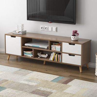 Muebles de color personalizados para salones profesionales Estante de televisión de madera / gabinete para casas de estilo moderno