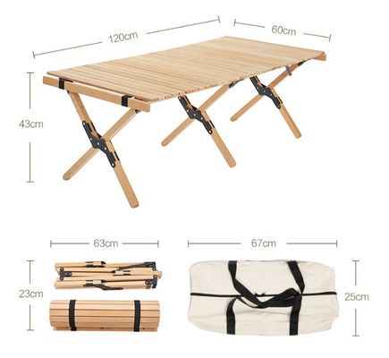 Competitividad Torta Roll Plegable mesas de madera de transporte de la mesa de ocio al aire libre Muebles de madera generales para el lujo estilo moderno