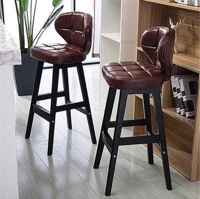 Embalaje de correo Y Moderno Antiguo Polverizado Silla de bar de madera taburetes De cuero silla alta para la mesa de bar a un precio asequible