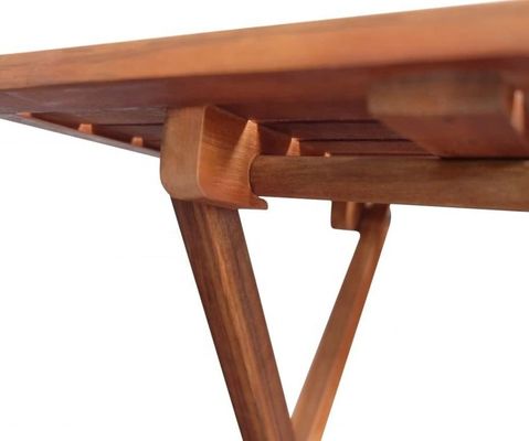 Mesa de jardín plegable pequeña Patio lateral Bebidas de café y té al aire libre Mesa de picnic de madera de teca