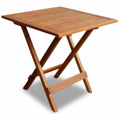 Mesa de jardín plegable pequeña Patio lateral Bebidas de café y té al aire libre Mesa de picnic de madera de teca