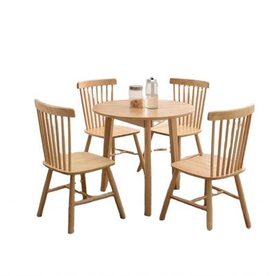 Set de cubierta de mesa y silla de comedor moderno para muebles de madera maciza en color natural o ceniza