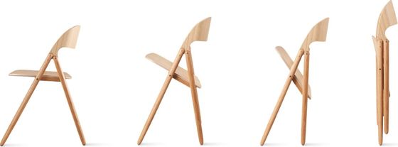 Silla de banquete al aire libre de madera sólida silla plegable moderna para estar/comer en el restaurante/sala de bodas