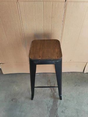 Sillón de bar de metal antiguo taburetes de madera silla alta para la mesa de bar en la cocina y el comedor