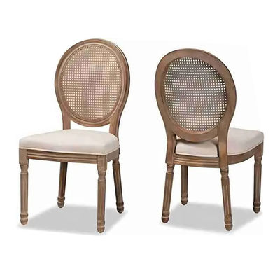 Comida Banquete Evento estilo francés espalda de ratán de madera sólida silla Louis sillas apilables sillas antiguas silla de madera moderna 100