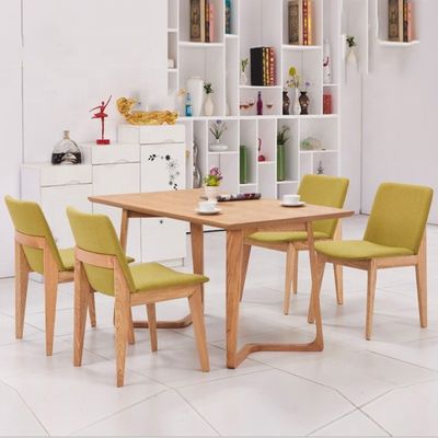 Fabricación a medida Exquisita Pierna de madera sólida Set de comedor Muebles con mesa y sillas de comedor Diseño