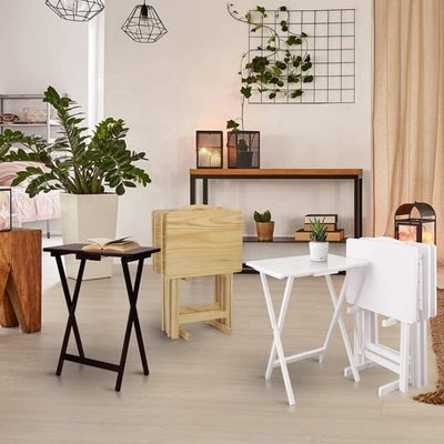 Mesa de comedor plegable de madera sólida para estudio y portabilidad en ambientes al aire libre