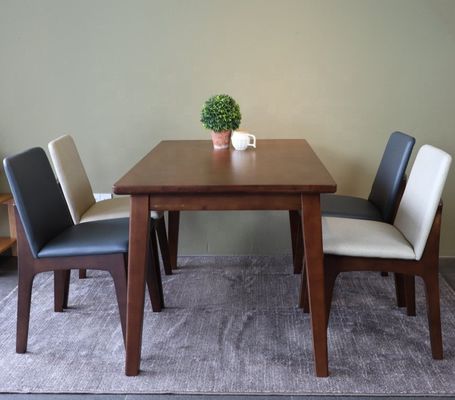 Fabricación a medida Exquisita Pierna de madera sólida Set de comedor Muebles con mesa y sillas de comedor Diseño