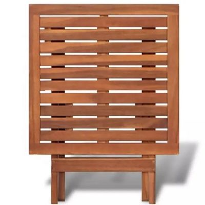 Pícnic Cuadro de madera sólida Plegable Mesa de jardín para bebidas de café y té al aire libre y patio lateral