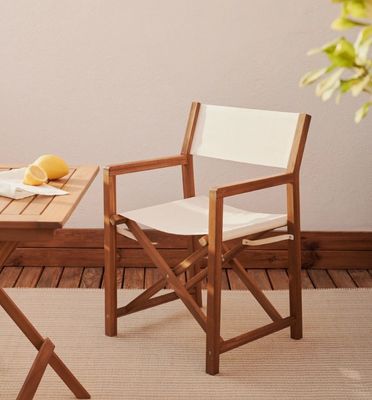 Embalaje de correo silla de exterior nórdica moderna con madera sólida y diseño plegable