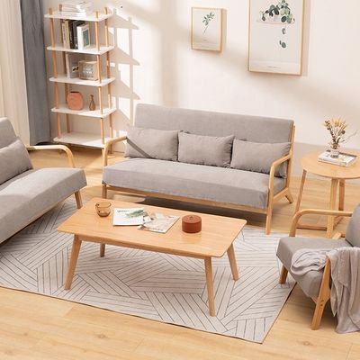 Muebles de sala de estar más recientes personalizados exquisita mano de obra Sofá seccional con piernas de madera Piernas de madera Set de sofá de sala de estar