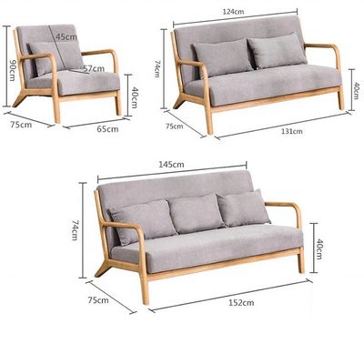 Muebles de sala de estar más recientes personalizados exquisita mano de obra Sofá seccional con piernas de madera Piernas de madera Set de sofá de sala de estar