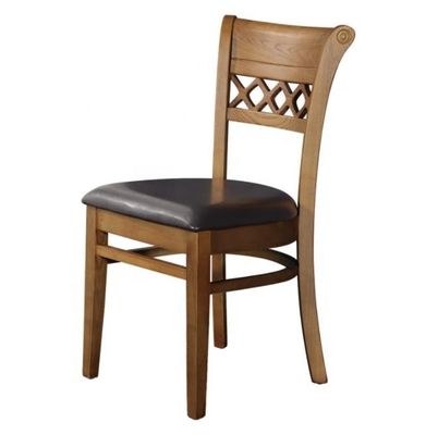 Silla de comedor de madera sólida con diseño moderno y almohadón tapizado de cuero de PU suave