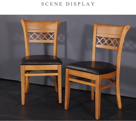 Silla de comedor de madera sólida con diseño moderno y almohadón tapizado de cuero de PU suave
