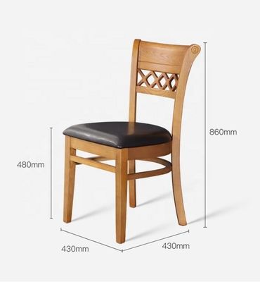 Silla de comedor de madera sólida con diseño moderno y almohadón tapizado de cuero de PU suave