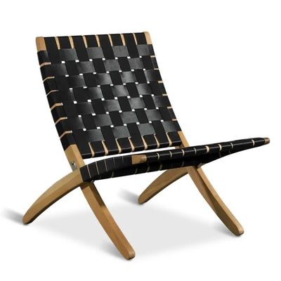 Silla de comedor de madera al aire libre con diseño plegable y construcción de madera sólida