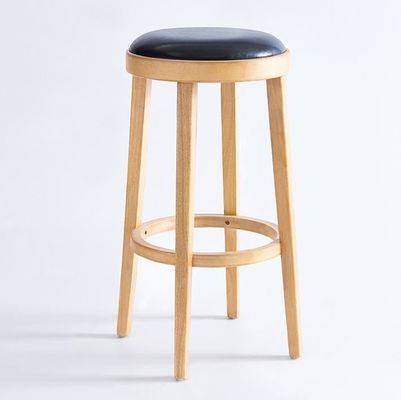 Silla de bar de diseño más reciente de madera moderna tapizada sillas altas redondas para diseño clásico