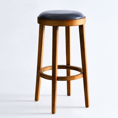 Silla de bar de diseño más reciente de madera moderna tapizada sillas altas redondas para diseño clásico