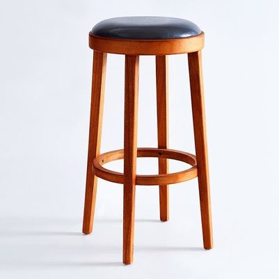 Silla de bar de diseño más reciente de madera moderna tapizada sillas altas redondas para diseño clásico
