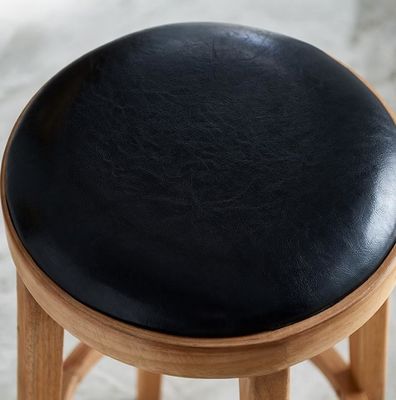 Silla de bar de diseño más reciente de madera moderna tapizada sillas altas redondas para diseño clásico