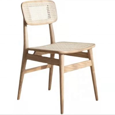 Diseño moderno estilo nórdico silla de asiento de madera maciza de ratán Servicio OEM