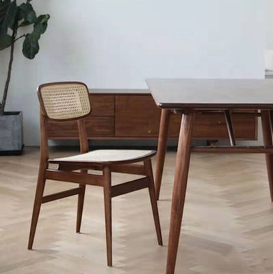 Diseño moderno estilo nórdico silla de asiento de madera maciza de ratán Servicio OEM