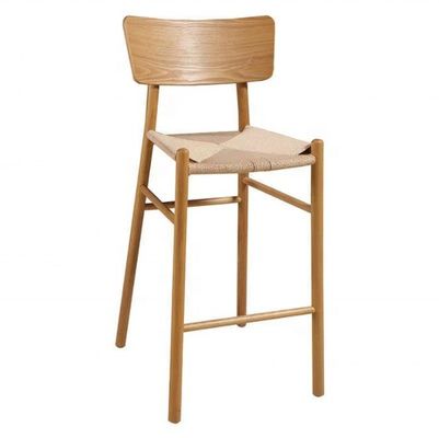 Diseño moderno silla de asiento de madera maciza de cuerda tejida para el hogar
