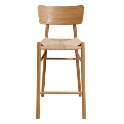 Diseño moderno silla de asiento de madera maciza de cuerda tejida para el hogar