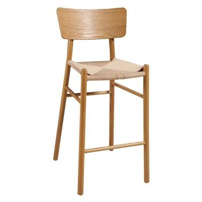 Diseño moderno silla de asiento de madera maciza de cuerda tejida para el hogar