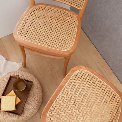 Casa Muebles Silla de comedor de rotín de madera con diseño moderno