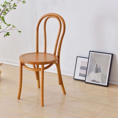 Cama de cama de madera sólida con respaldo retro curvado de ratán silla silla de comedor de color negro / blanco / nuez / nuez clara para muebles para el hogar