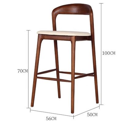 Sillón de bar de madera maciza italiana moderno silla de bar alta silla de bar Bistro silla de bar con acabado artesanal